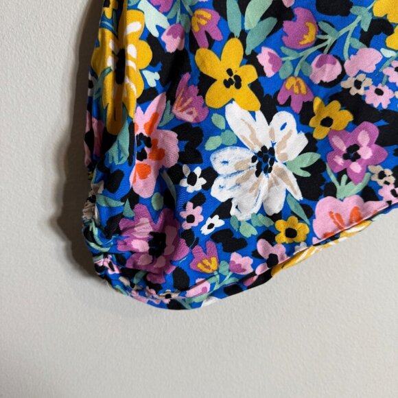 Storia Balloon Sleeve Floral Mini Swing Dress Women's Small Multicolor Belted - Picture 8 of 13